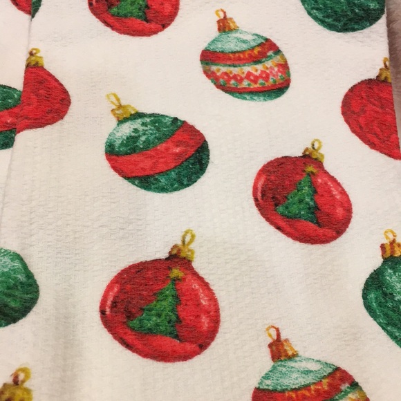 Rockhill Christmas Ornament Holiday Kitchen Towel Duo NWT Cotton 18”x28” - Picture 3 of 11